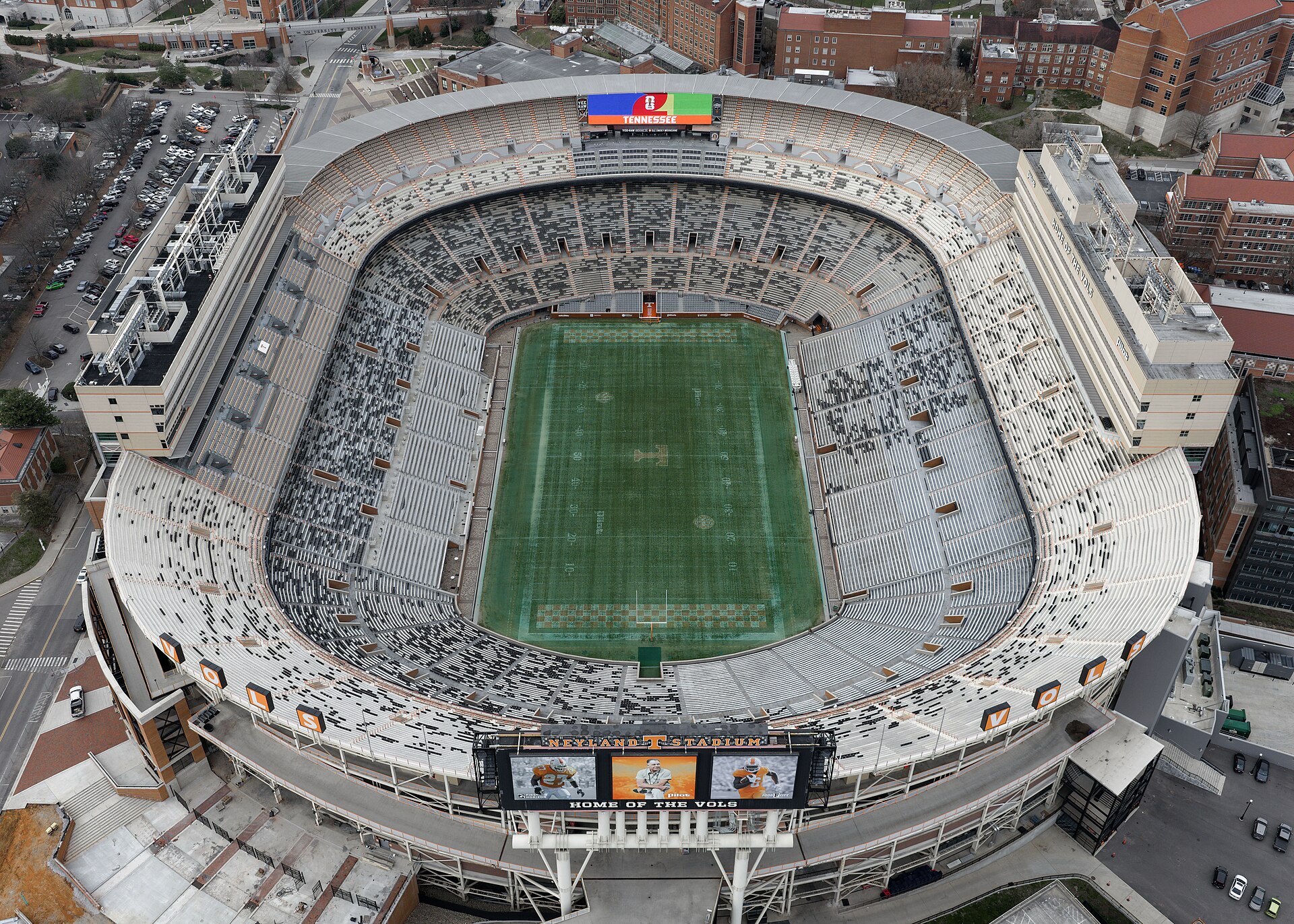 Aerial view of Neyland Stadium, home of Tennessee Volunteers